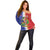 Hispaniola Personalized Off Shoulder Sweater Dominican Republic Haiti Map