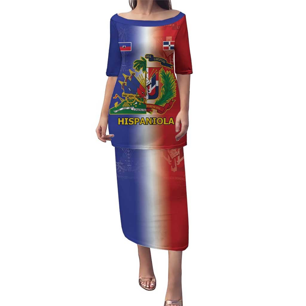 Hispaniola Personalized Puletasi Dominican Republic Haiti Map