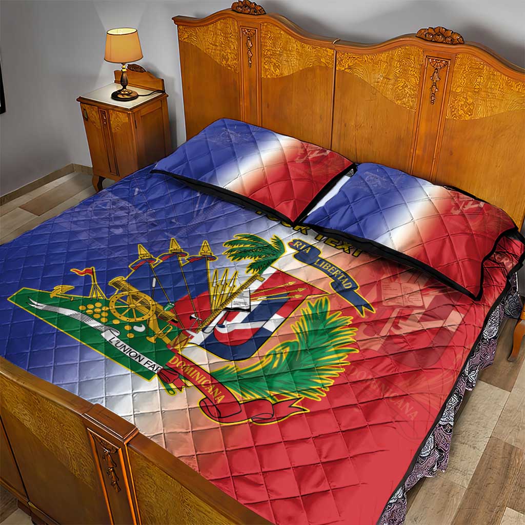 Hispaniola Personalized Quilt Bed Set Dominican Republic Haiti Map