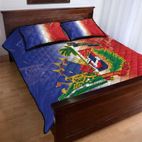 Hispaniola Personalized Quilt Bed Set Dominican Republic Haiti Map