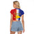 Hispaniola Personalized Raglan Cropped T Shirt Dominican Republic Haiti Map