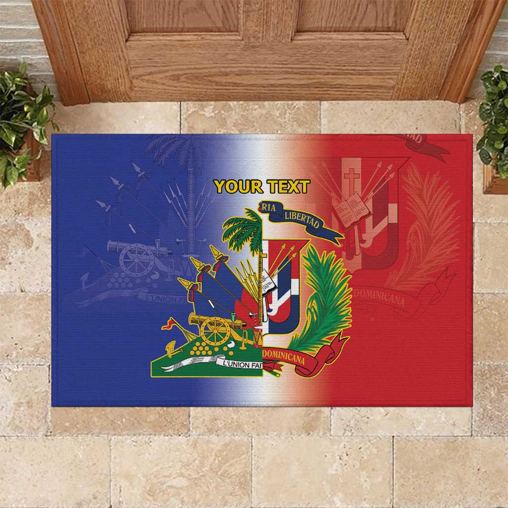 Hispaniola Personalized Rubber Doormat Dominican Republic Haiti Map