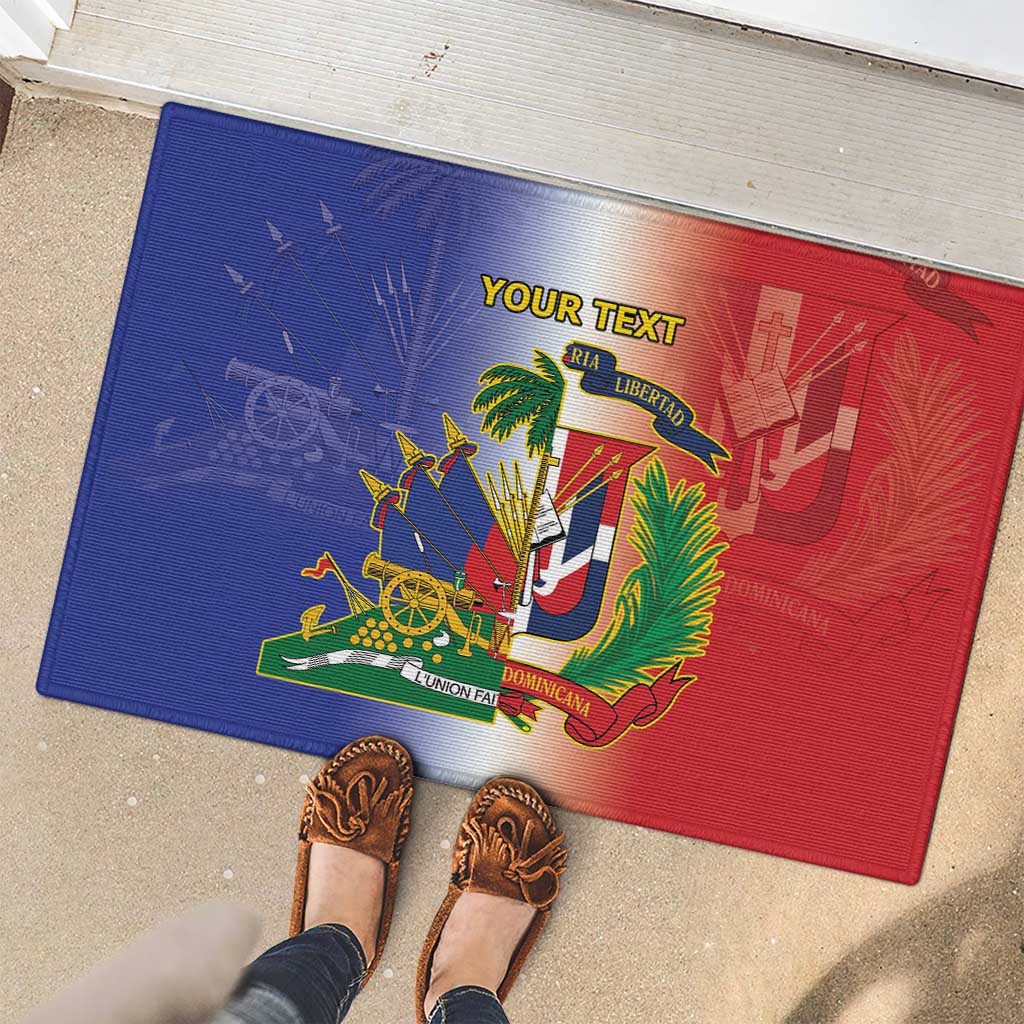 Hispaniola Personalized Rubber Doormat Dominican Republic Haiti Map