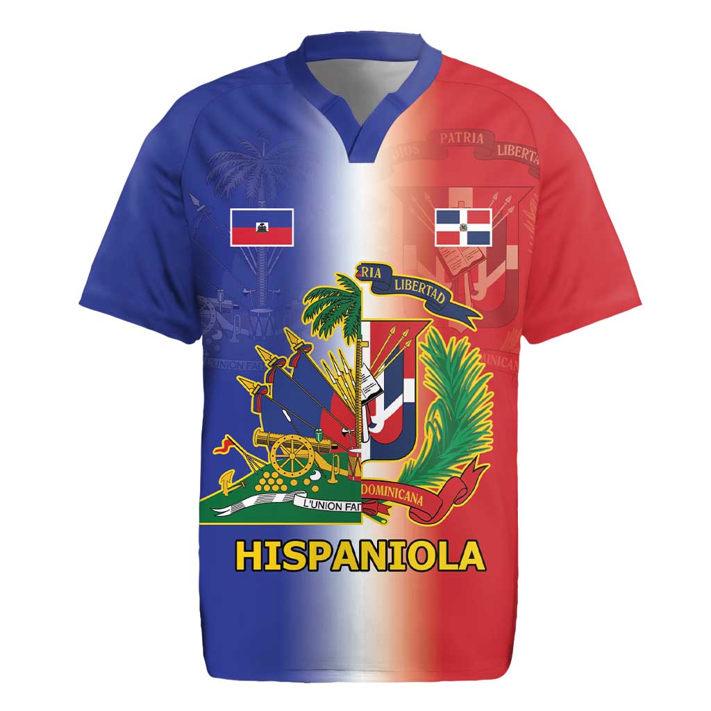 Hispaniola Personalized Rugby Jersey Dominican Republic Haiti Map
