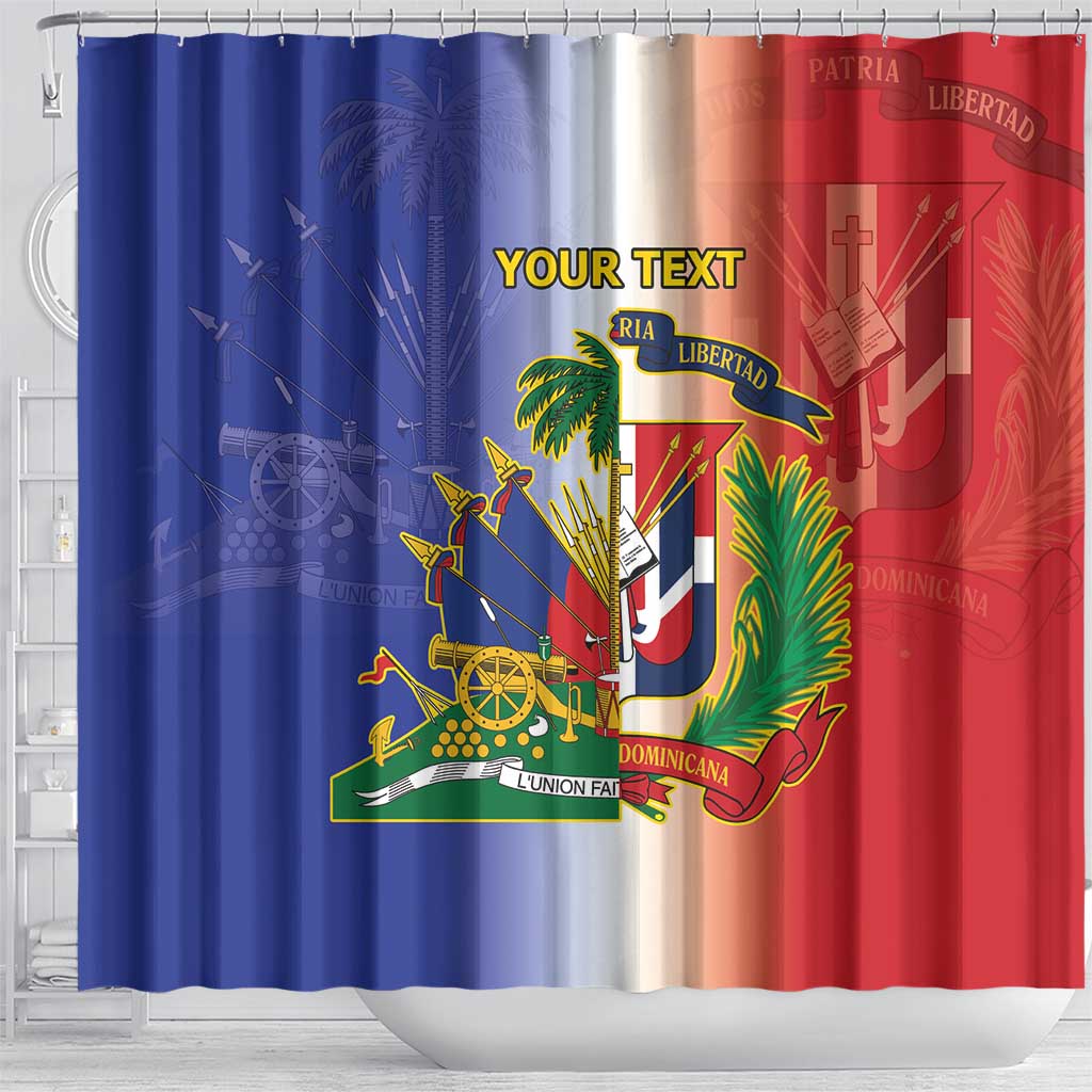Hispaniola Personalized Shower Curtain Dominican Republic Haiti Map