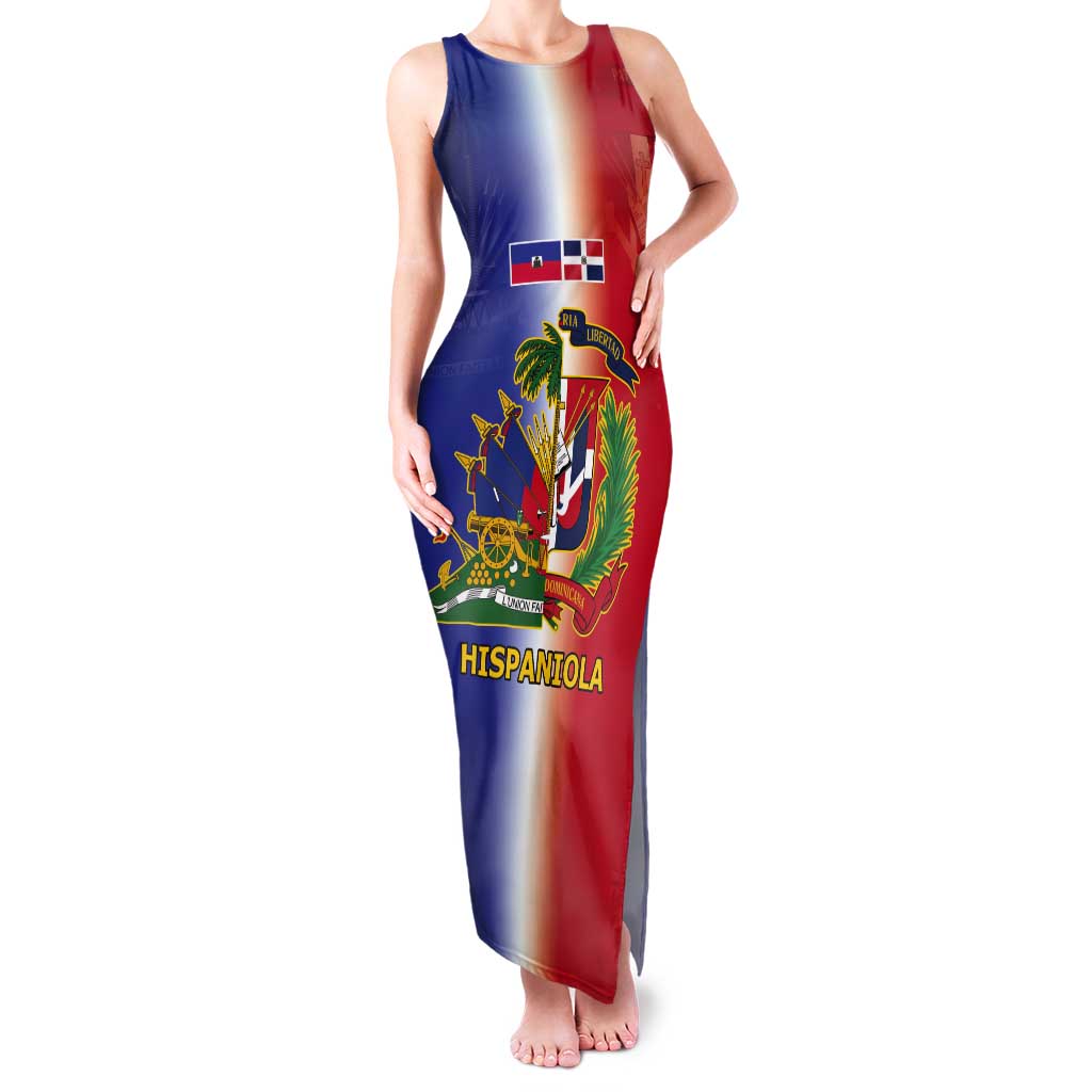 Hispaniola Personalized Tank Maxi Dress Dominican Republic Haiti Map