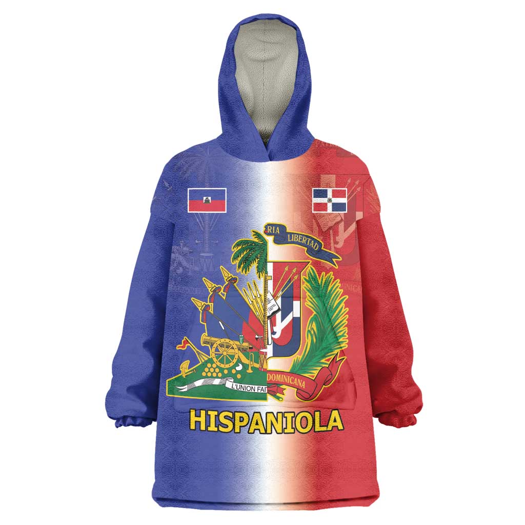 Hispaniola Personalized Wearable Blanket Hoodie Dominican Republic Haiti Map