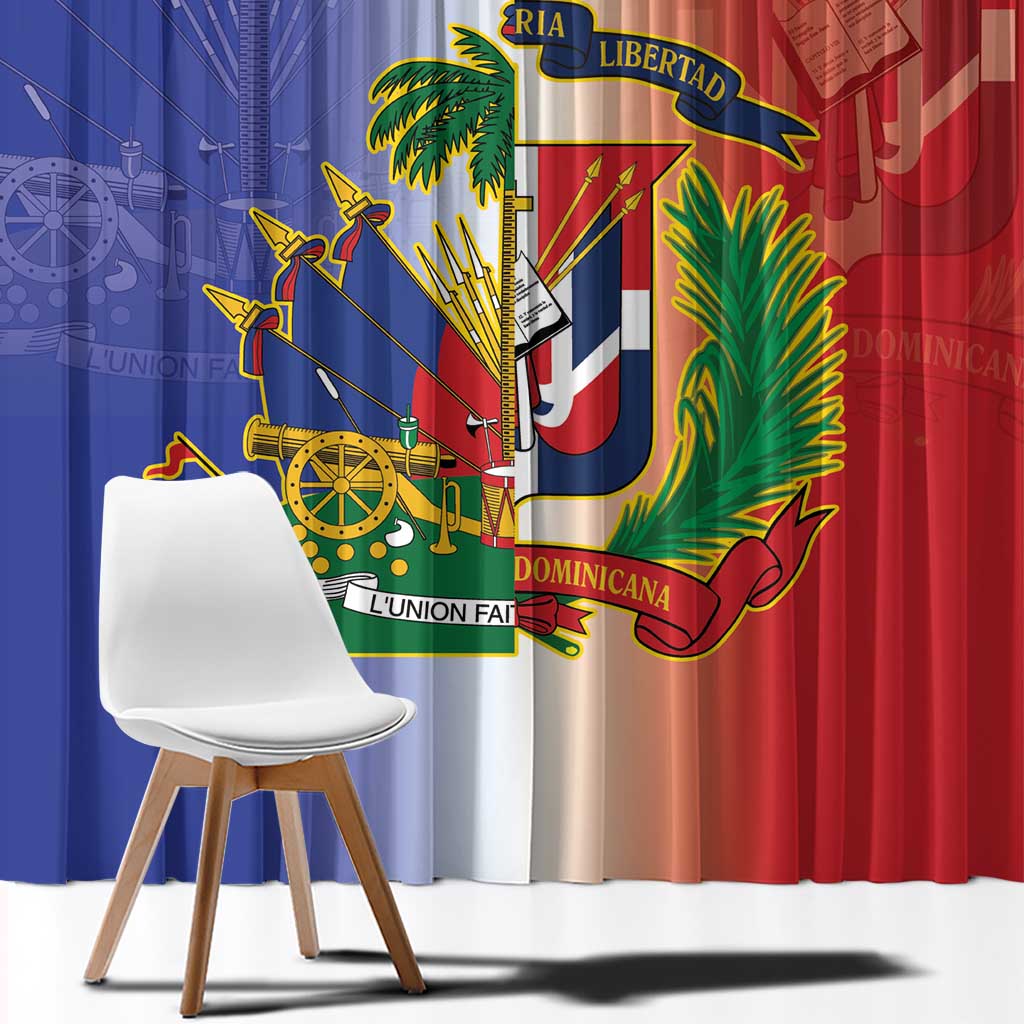 Hispaniola Personalized Window Curtain Dominican Republic Haiti Map