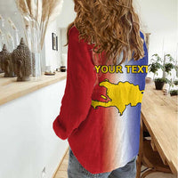 Hispaniola Personalized Women Casual Shirt Dominican Republic Haiti Map