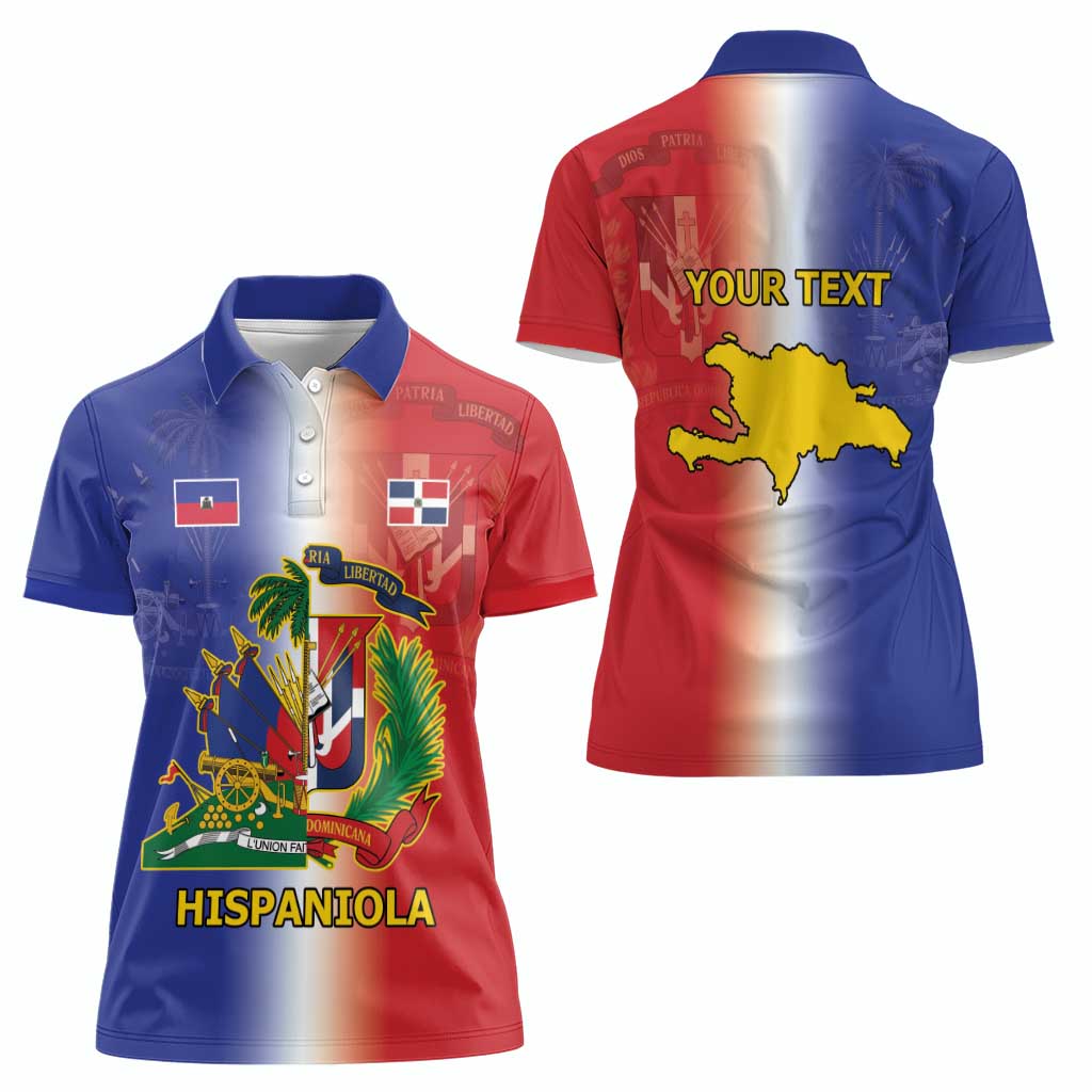 Hispaniola Personalized Women Polo Shirt Dominican Republic Haiti Map