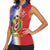 Hispaniola Personalized Women Sleeveless Polo Shirt Dominican Republic Haiti Map