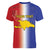 Hispaniola Personalized Women V-Neck T-Shirt Dominican Republic Haiti Map