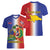 Hispaniola Personalized Women V-Neck T-Shirt Dominican Republic Haiti Map