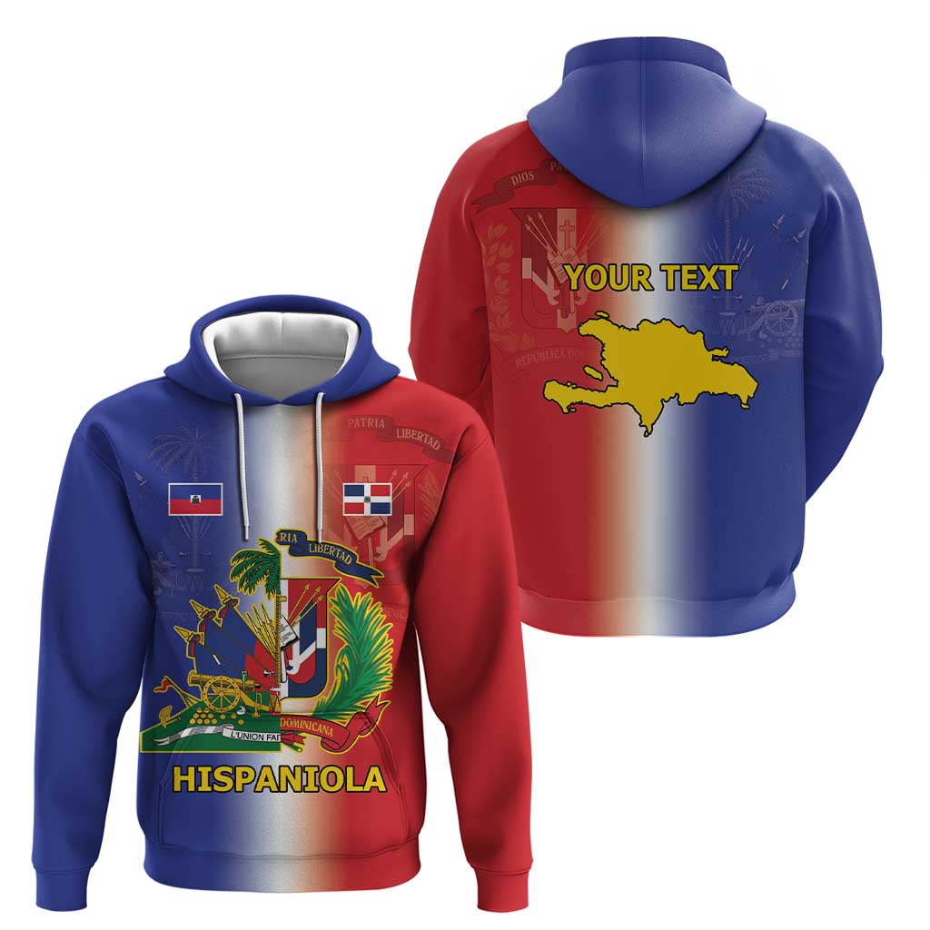 Hispaniola Personalized Zip Hoodie Dominican Republic Haiti Map