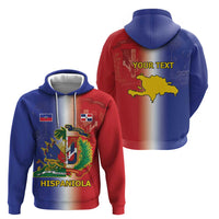 Hispaniola Personalized Zip Hoodie Dominican Republic Haiti Map