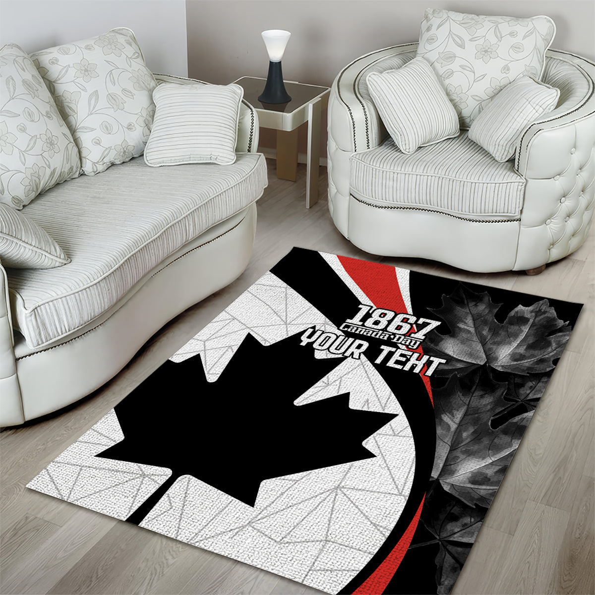 Personalized Canada Day Sine 1867 Area Rug With National Maple Leaf LT9 - Wonder Print Shop