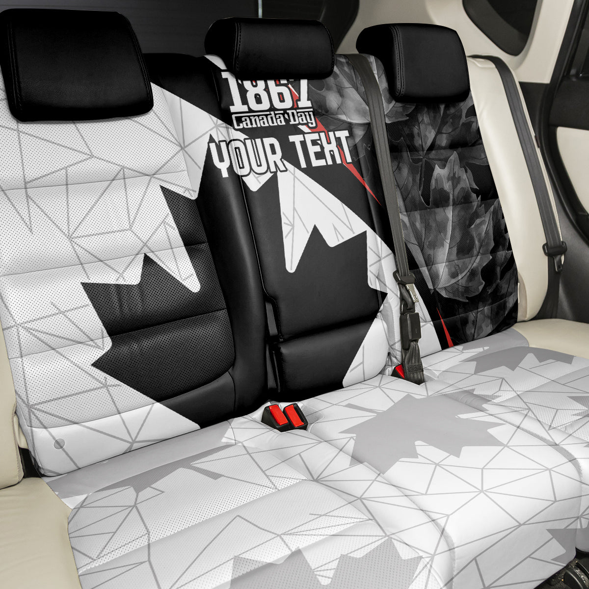 Personalized Canada Day Sine 1867 Back Car Seat Cover With National Maple Leaf LT9 - Wonder Print Shop