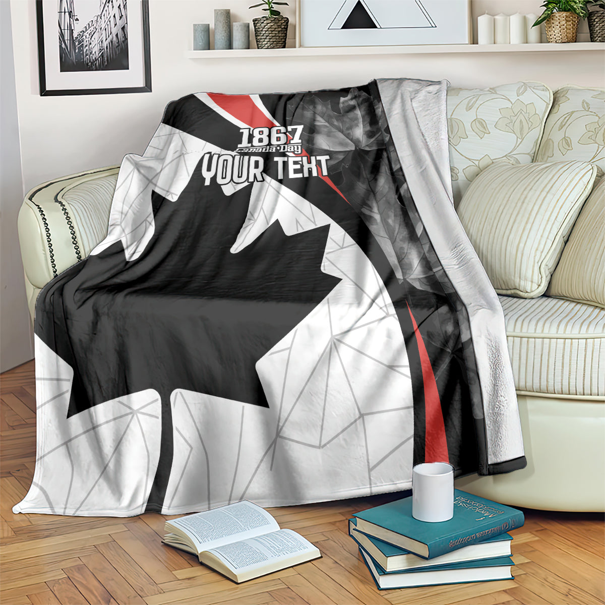 Personalized Canada Day Sine 1867 Blanket With National Maple Leaf