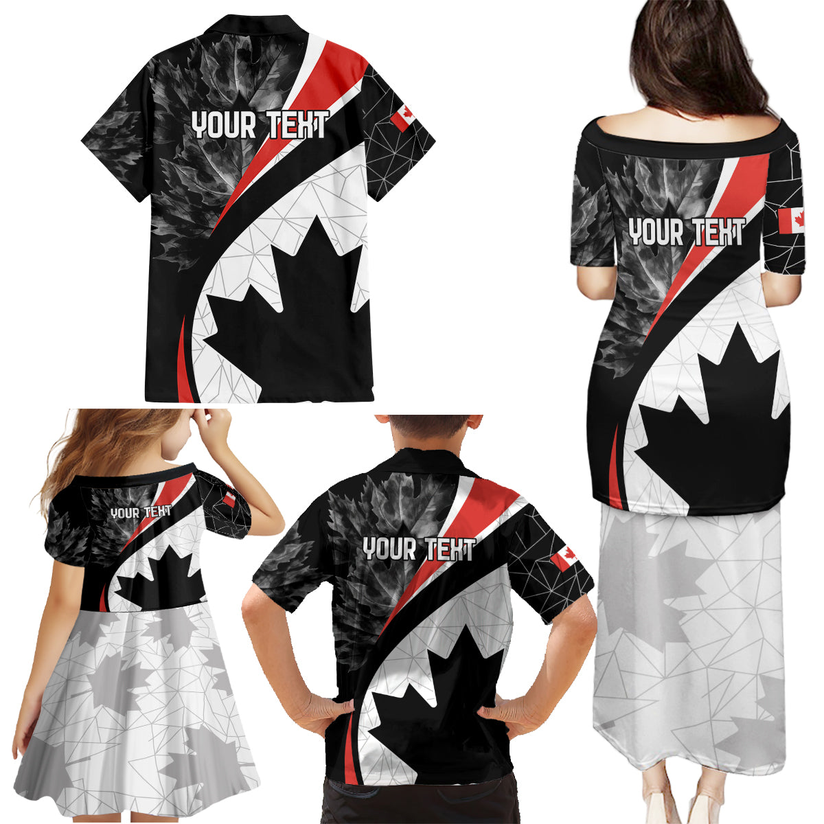 Personalized Canada Day Sine 1867 Family Matching Puletasi and Hawaiian Shirt With National Maple Leaf - Wonder Print Shop