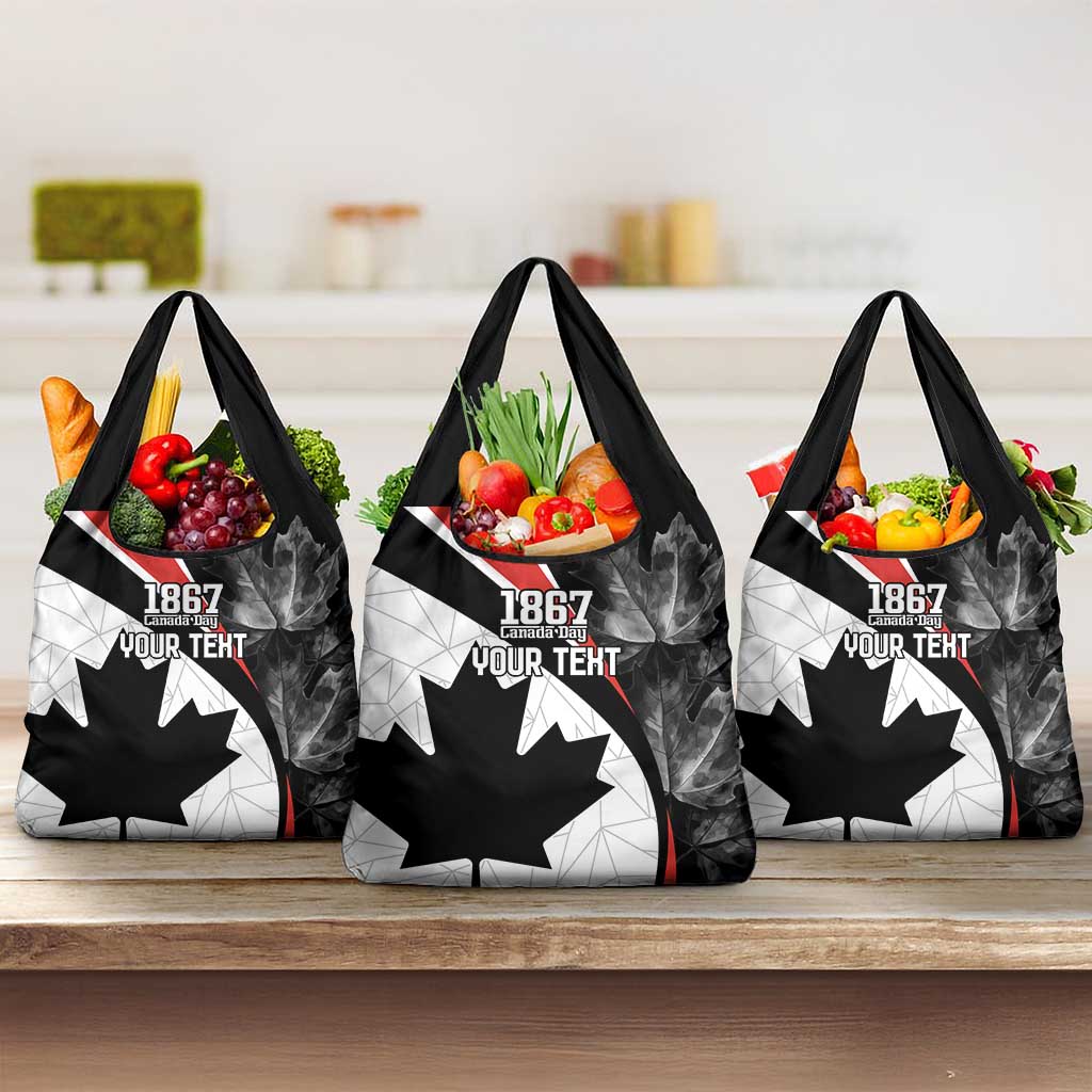 Personalized Canada Day Sine 1867 Grocery Bag With National Maple Leaf