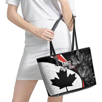 Personalized Canada Day Sine 1867 Leather Tote Bag With National Maple Leaf - Wonder Print Shop