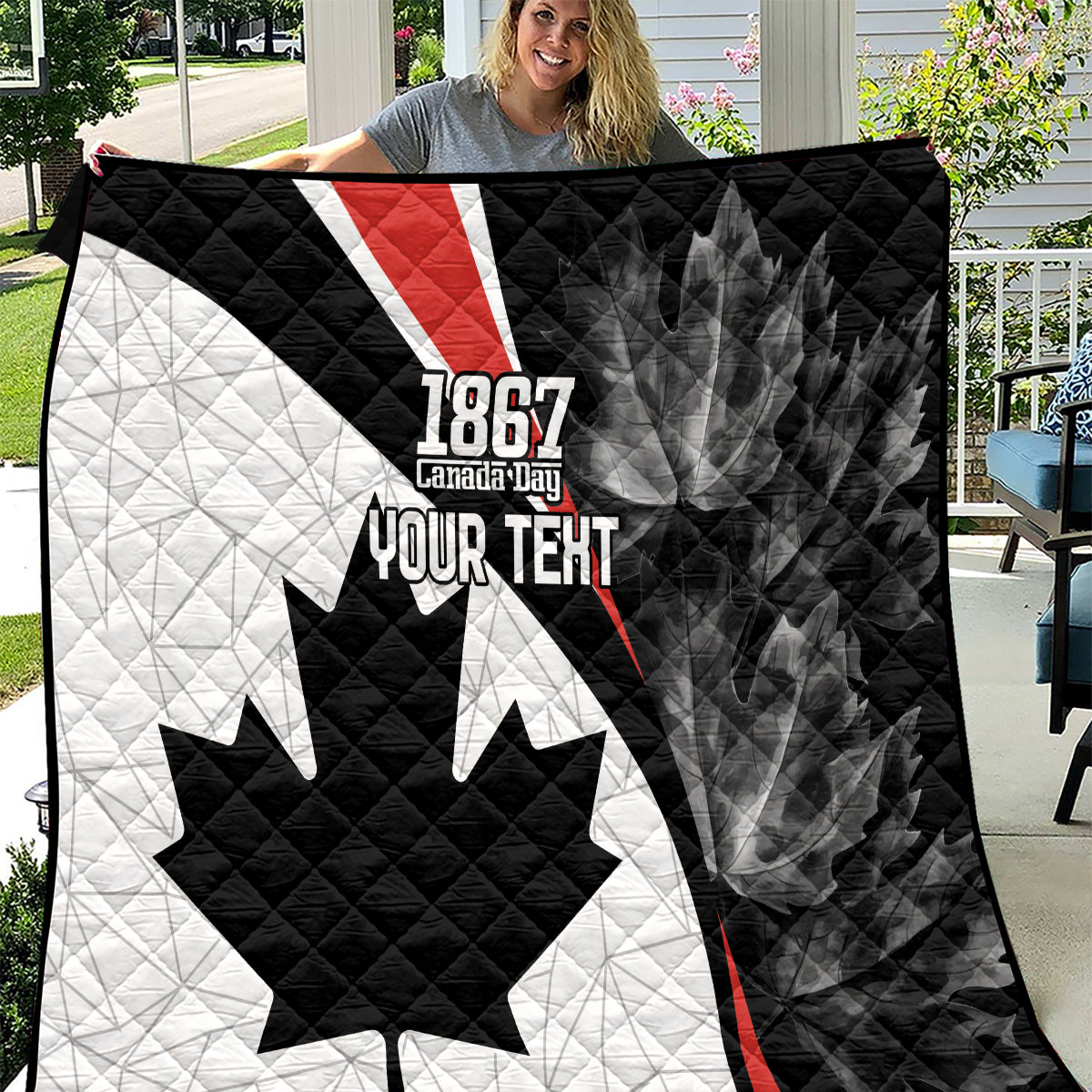 Personalized Canada Day Sine 1867 Quilt With National Maple Leaf - Wonder Print Shop
