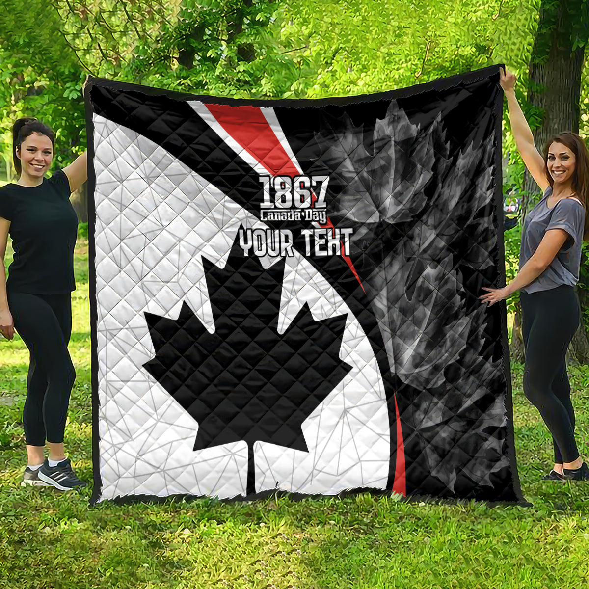 Personalized Canada Day Sine 1867 Quilt With National Maple Leaf - Wonder Print Shop