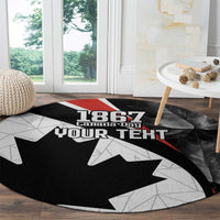 Personalized Canada Day Sine 1867 Round Carpet With National Maple Leaf