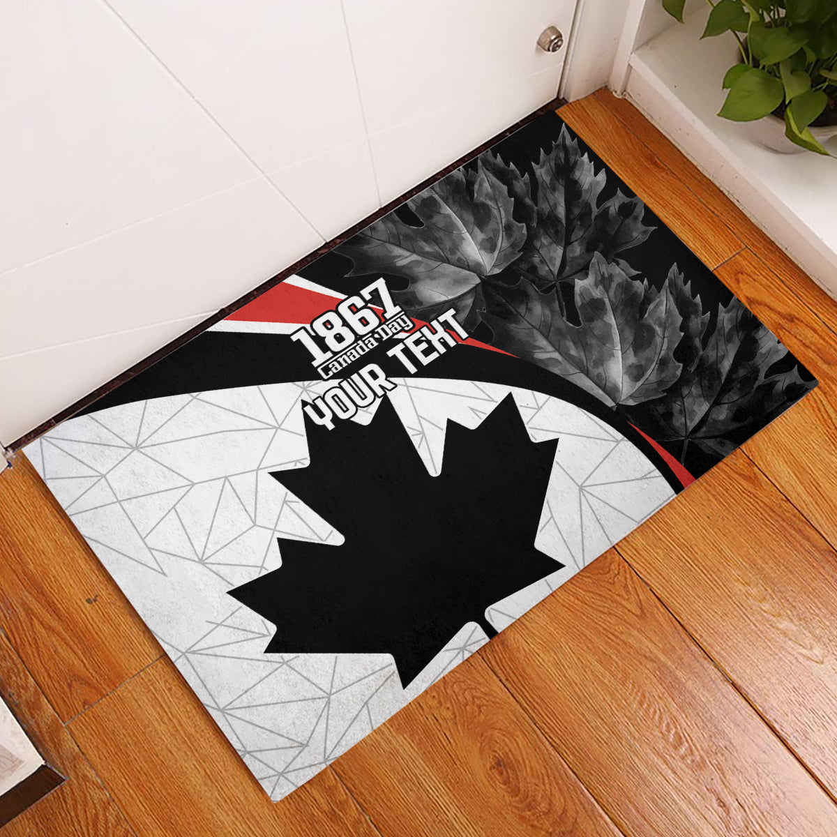 Personalized Canada Day Sine 1867 Rubber Doormat With National Maple Leaf - Wonder Print Shop