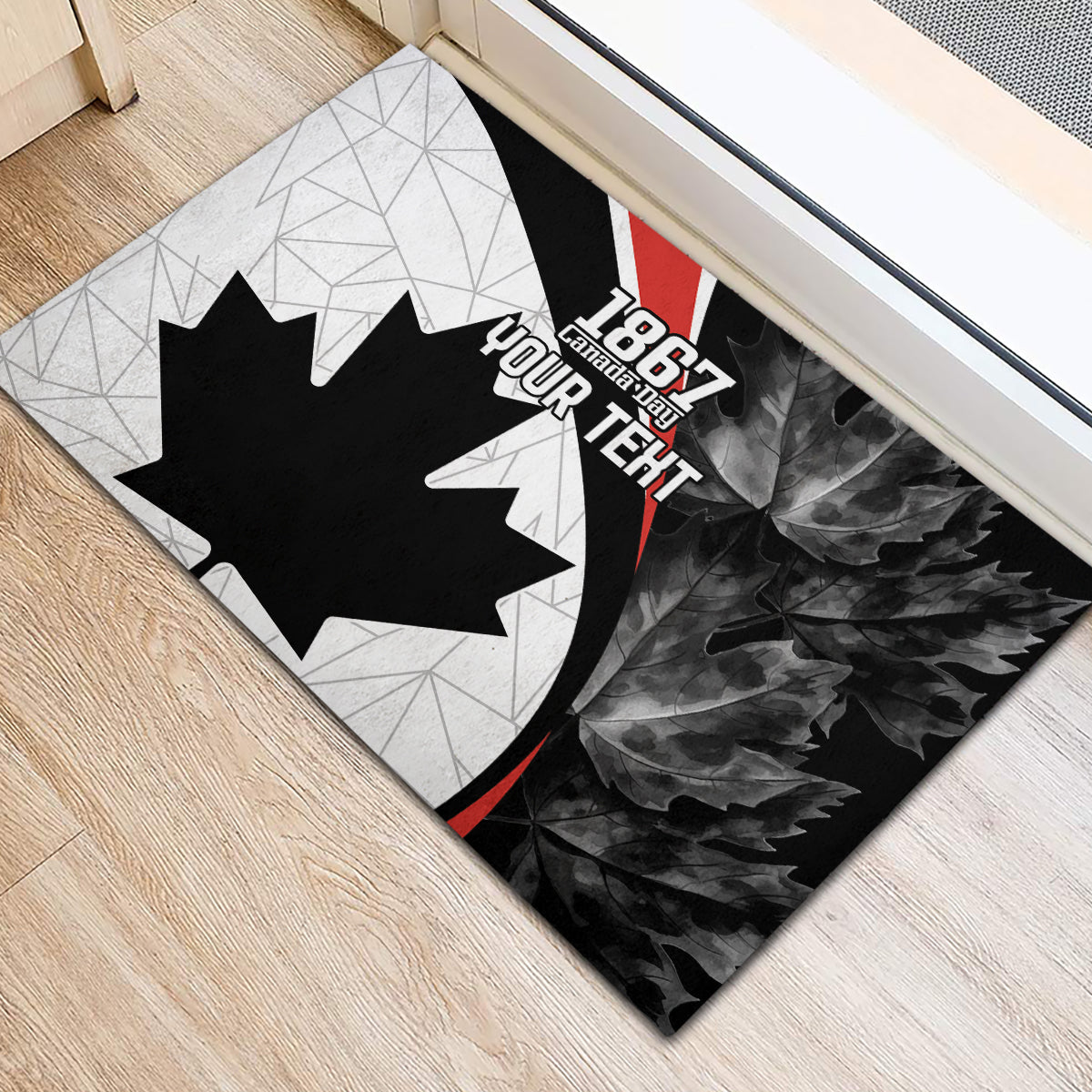 Personalized Canada Day Sine 1867 Rubber Doormat With National Maple Leaf - Wonder Print Shop