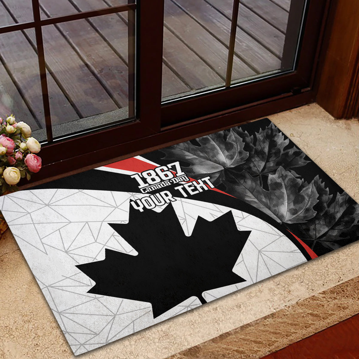 Personalized Canada Day Sine 1867 Rubber Doormat With National Maple Leaf - Wonder Print Shop