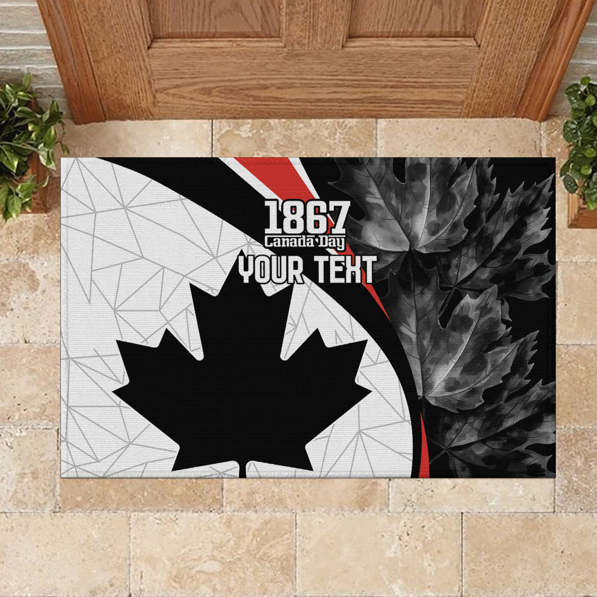 Personalized Canada Day Sine 1867 Rubber Doormat With National Maple Leaf - Wonder Print Shop