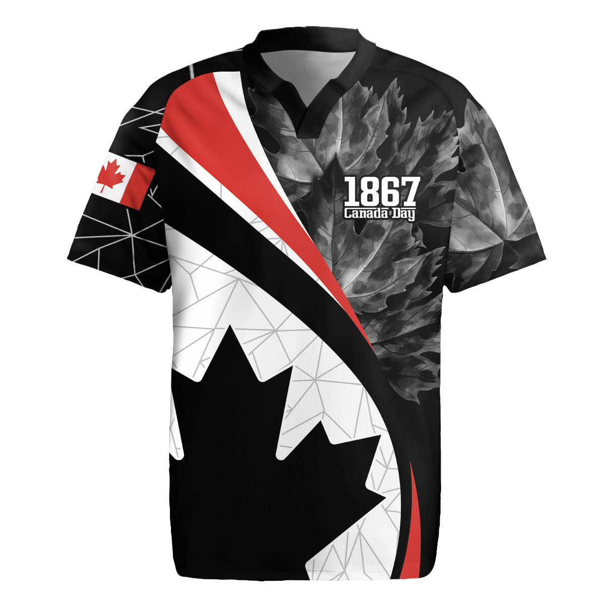 Personalized Canada Day Sine 1867 Rugby Jersey With National Maple Leaf - Wonder Print Shop