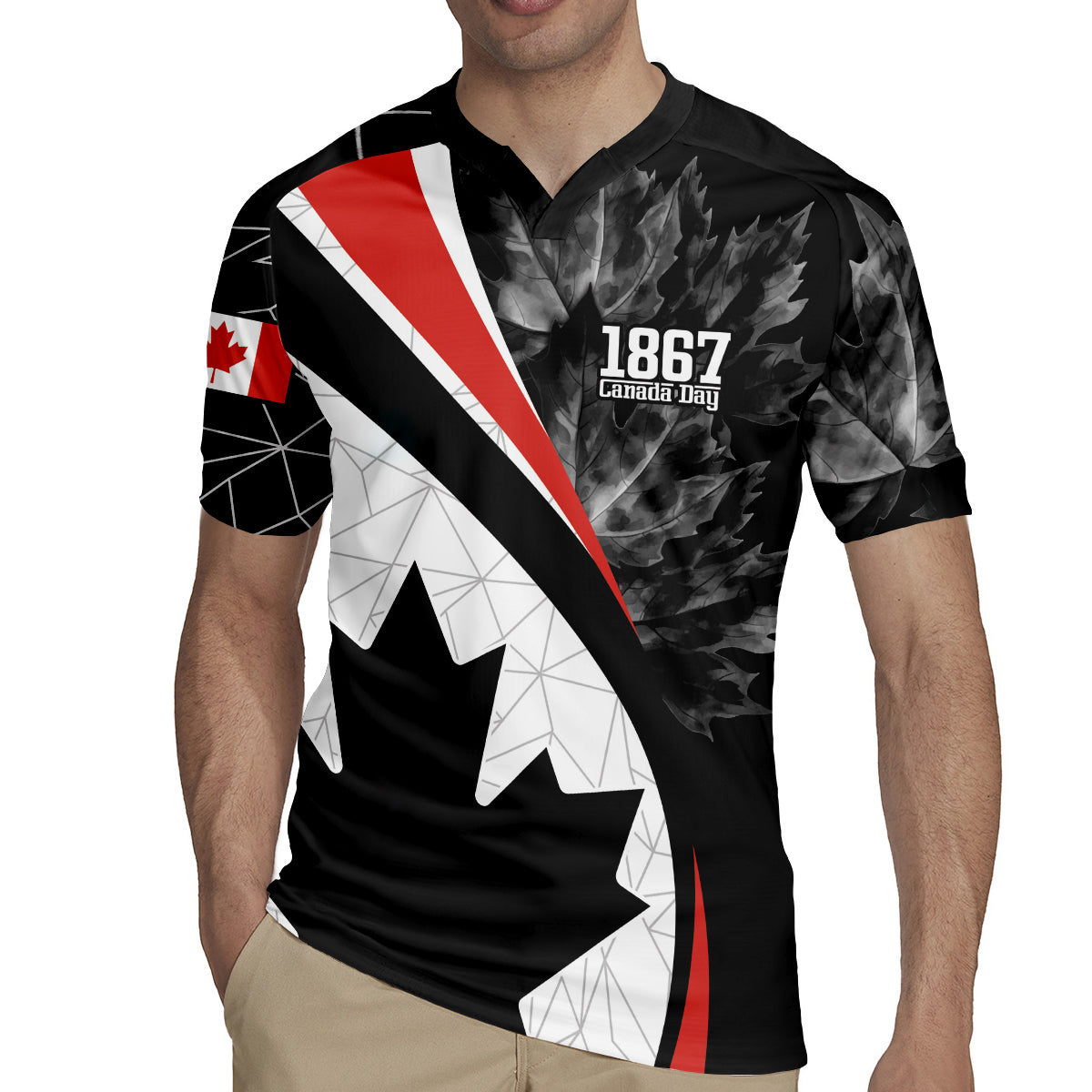 Personalized Canada Day Sine 1867 Rugby Jersey With National Maple Leaf - Wonder Print Shop