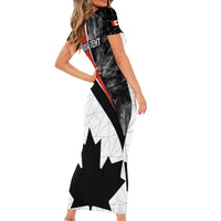 Personalized Canada Day Sine 1867 Short Sleeve Bodycon Dress With National Maple Leaf - Wonder Print Shop