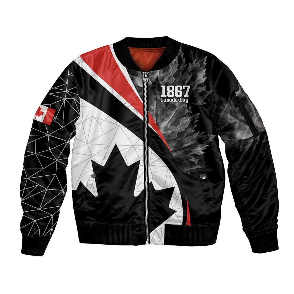Personalized Canada Day Sine 1867 Sleeve Zip Bomber Jacket With National Maple Leaf - Wonder Print Shop