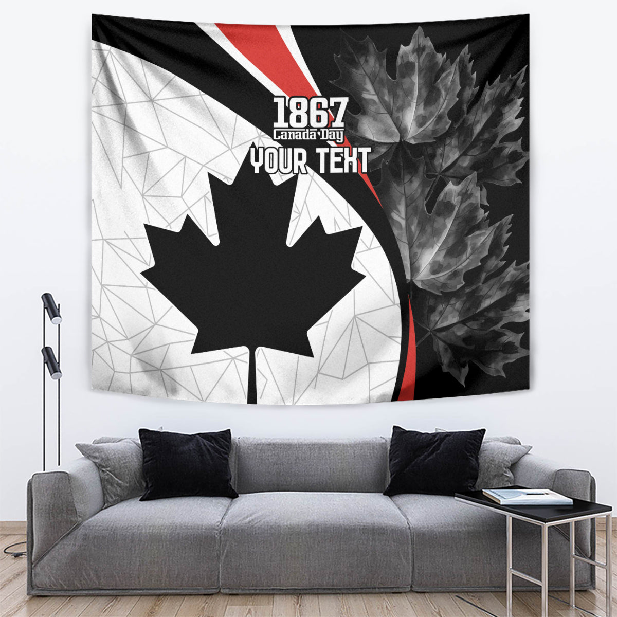Personalized Canada Day Sine 1867 Tapestry With National Maple Leaf - Wonder Print Shop