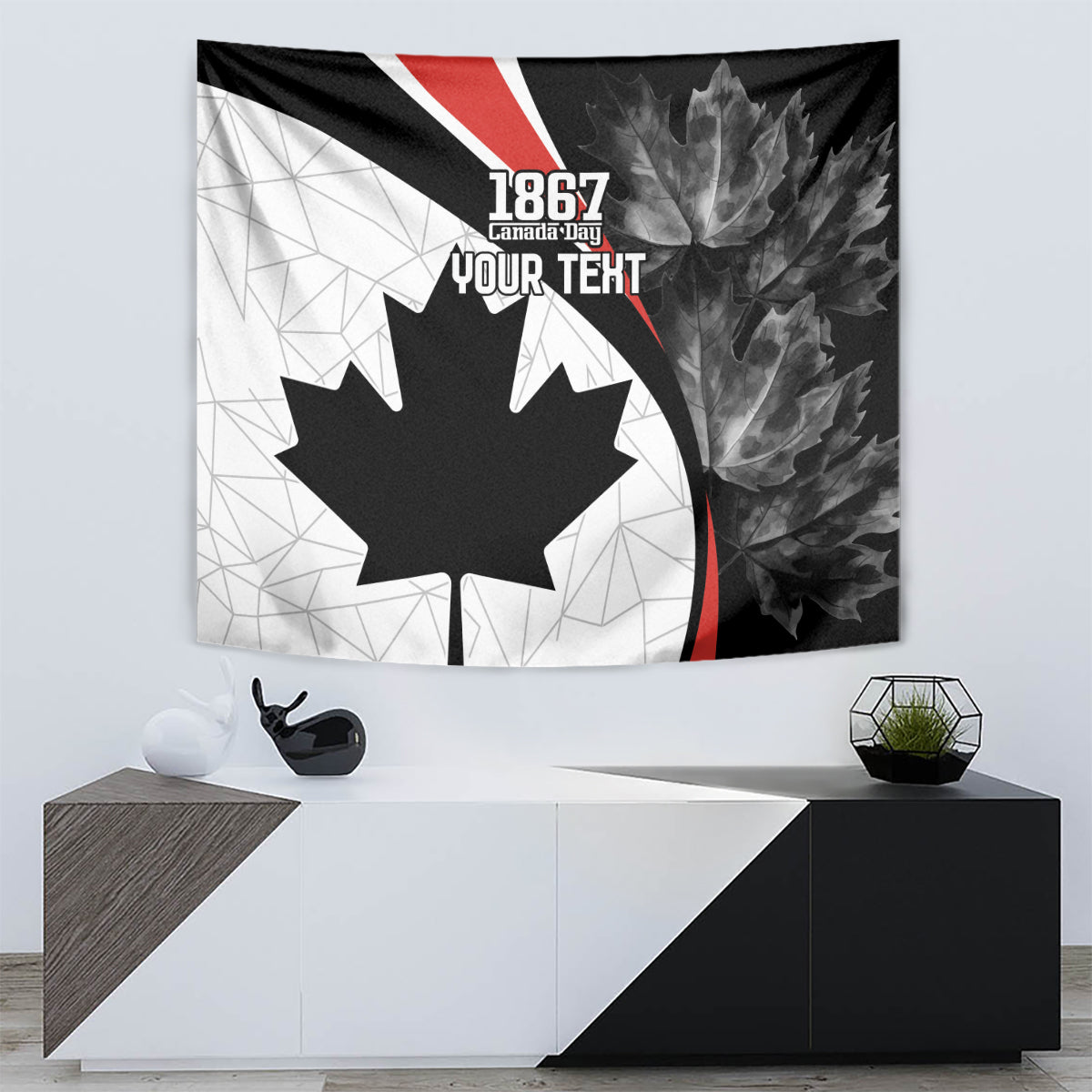 Personalized Canada Day Sine 1867 Tapestry With National Maple Leaf - Wonder Print Shop