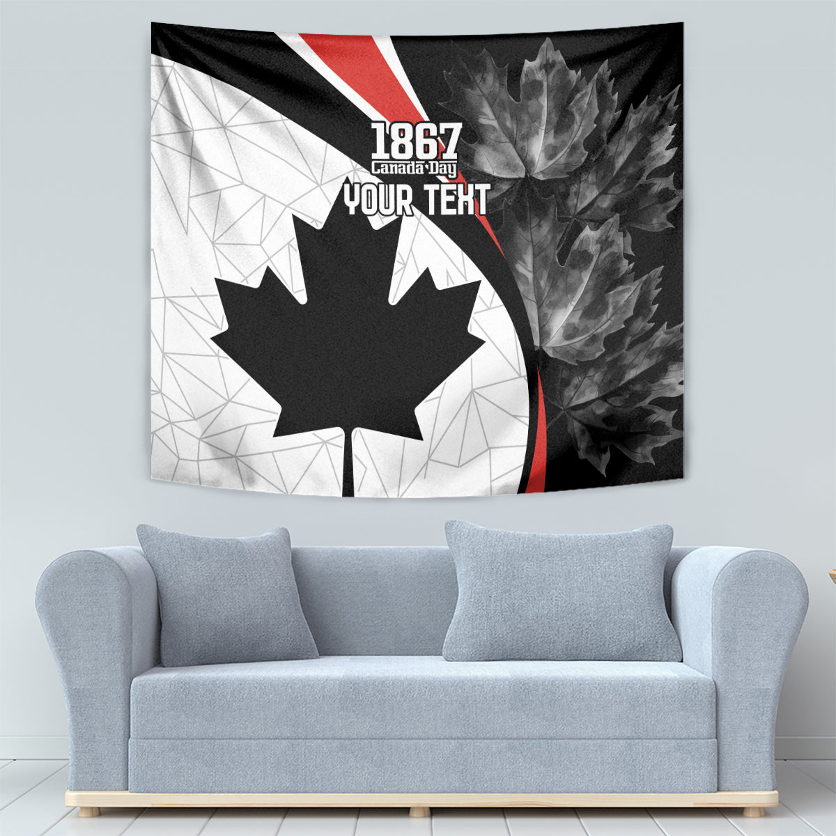 Personalized Canada Day Sine 1867 Tapestry With National Maple Leaf - Wonder Print Shop