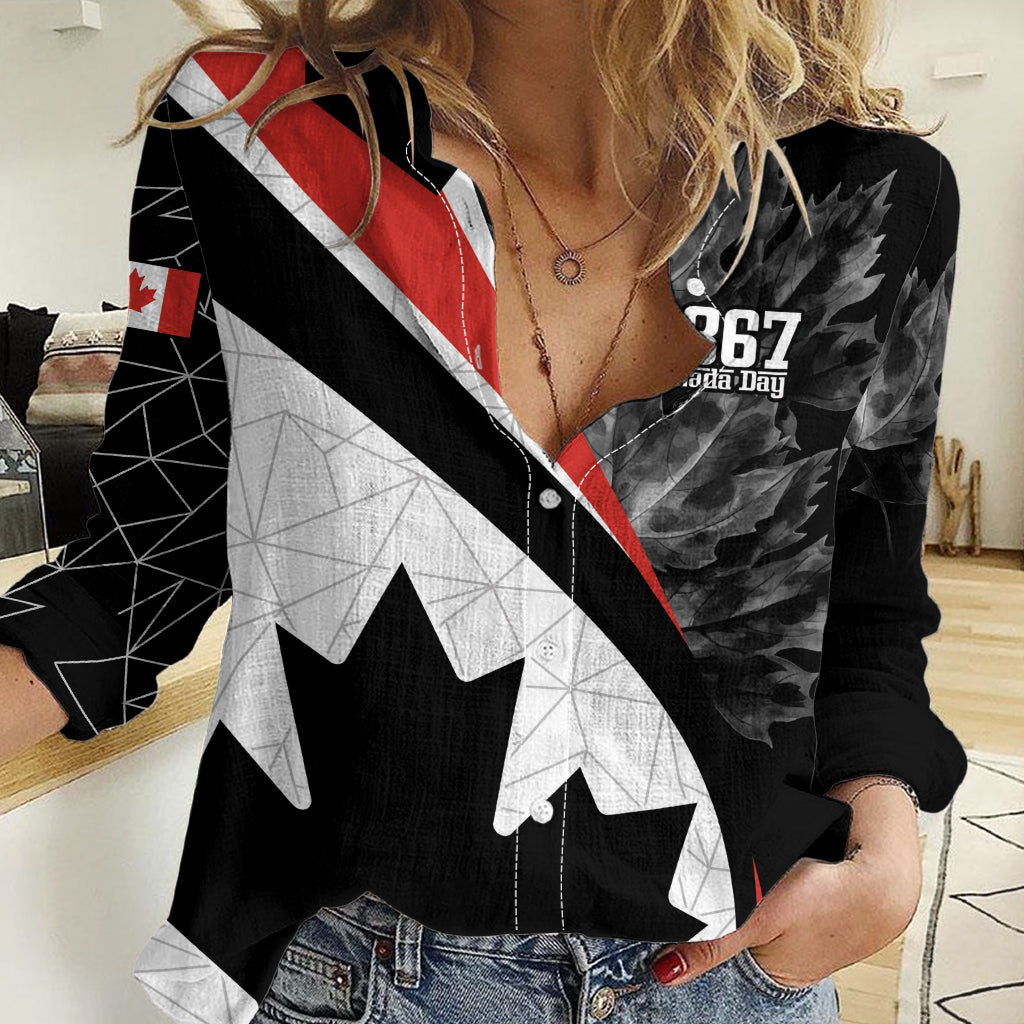 Personalized Canada Day Sine 1867 Women Casual Shirt With National Maple Leaf - Wonder Print Shop