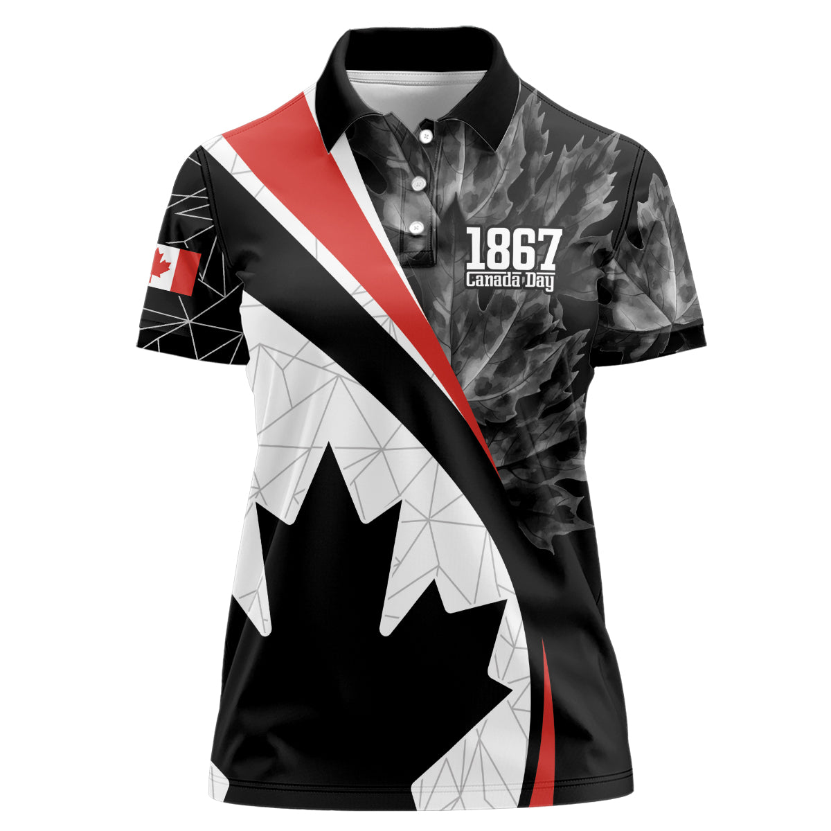 Personalized Canada Day Sine 1867 Women Polo Shirt With National Maple Leaf - Wonder Print Shop