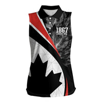 Personalized Canada Day Sine 1867 Women Sleeveless Polo Shirt With National Maple Leaf - Wonder Print Shop