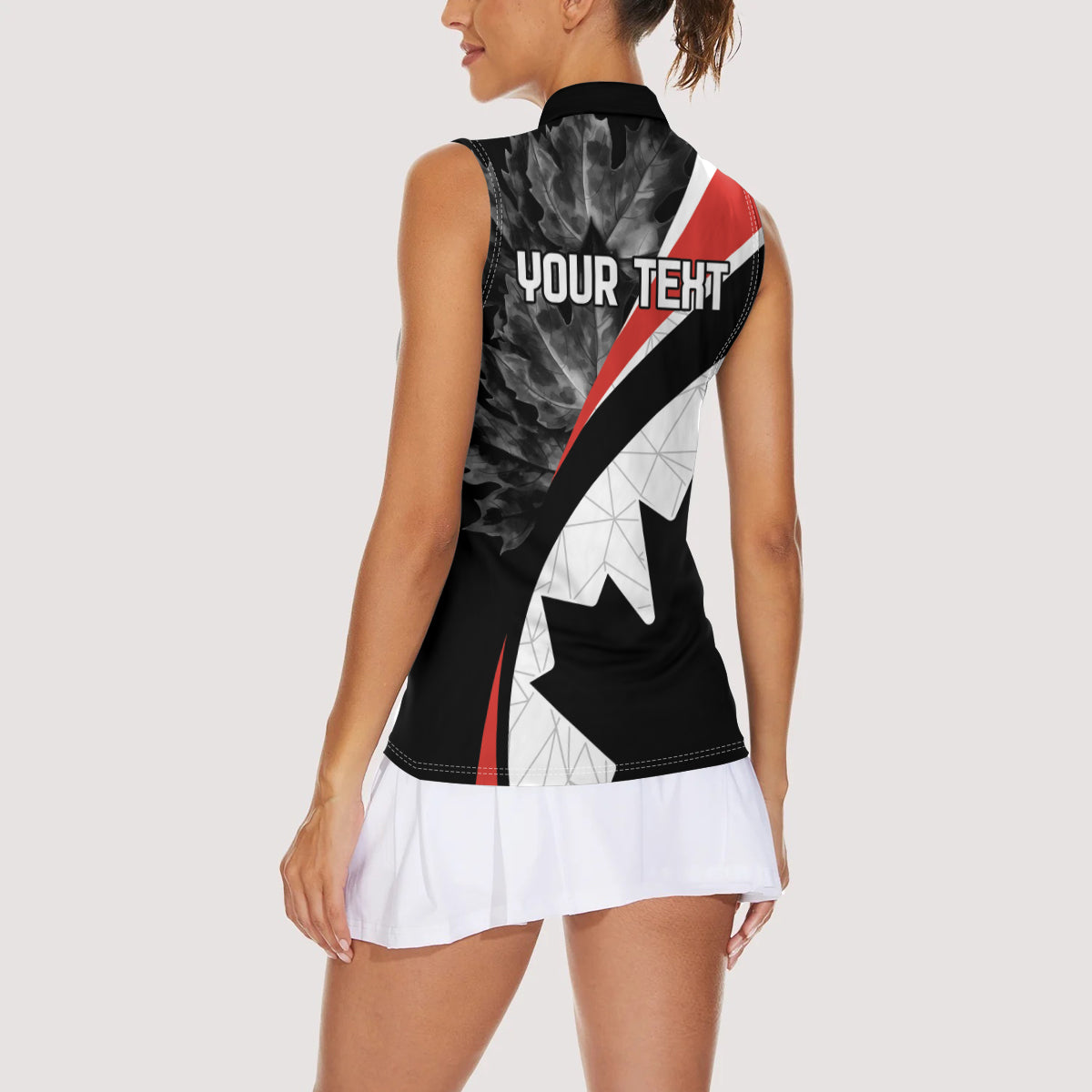 Personalized Canada Day Sine 1867 Women Sleeveless Polo Shirt With National Maple Leaf - Wonder Print Shop