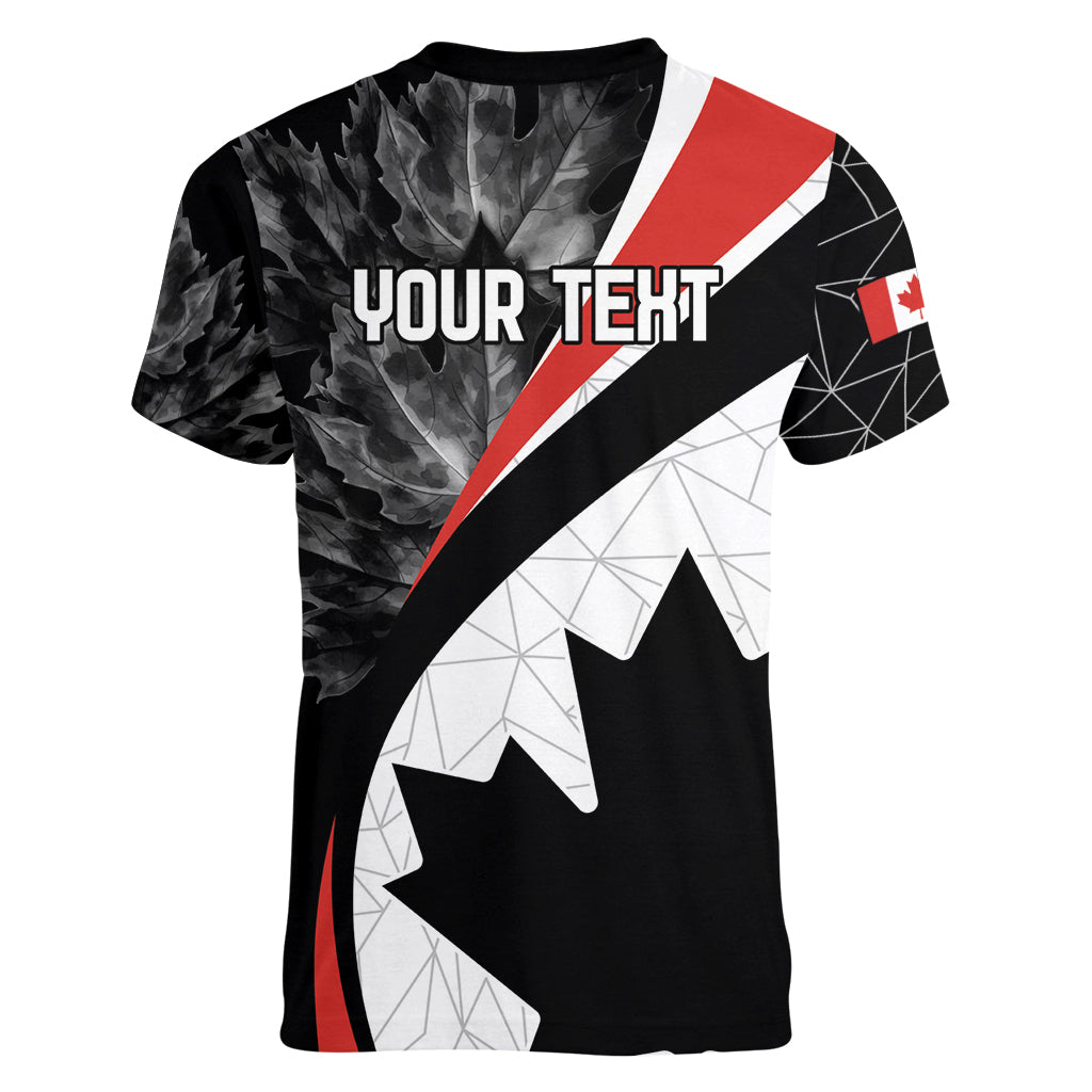 Personalized Canada Day Sine 1867 Women V-Neck T-Shirt With National Maple Leaf - Wonder Print Shop