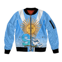 Argentina Sleeve Zip Bomber Jacket Independence Day - Wonder Print Shop