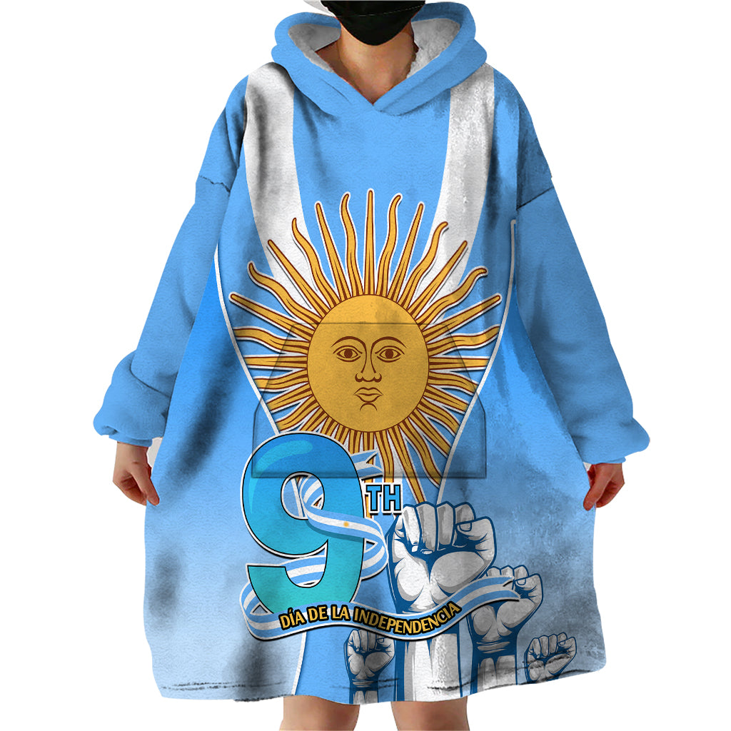 Argentina Wearable Blanket Hoodie Independence Day - Wonder Print Shop