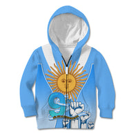Custom Argentina Kid Hoodie Independence Day - Wonder Print Shop