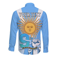 Custom Argentina Long Sleeve Button Shirt Independence Day - Wonder Print Shop