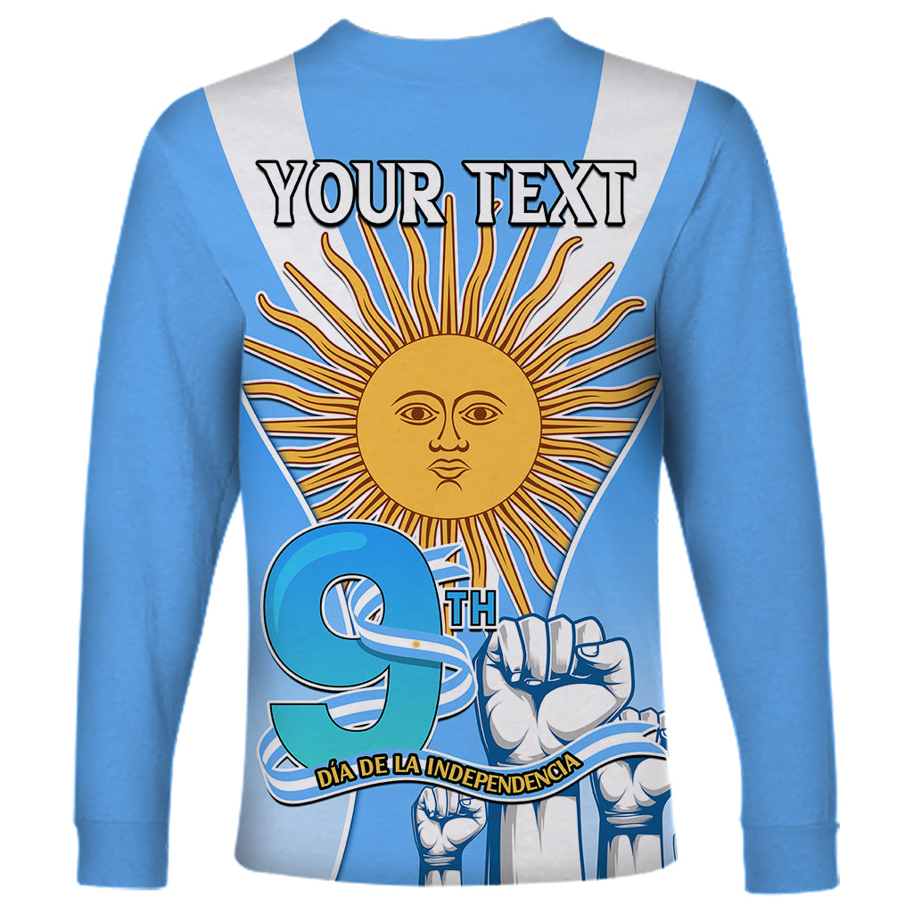 Custom Argentina Long Sleeve Shirt Independence Day - Wonder Print Shop