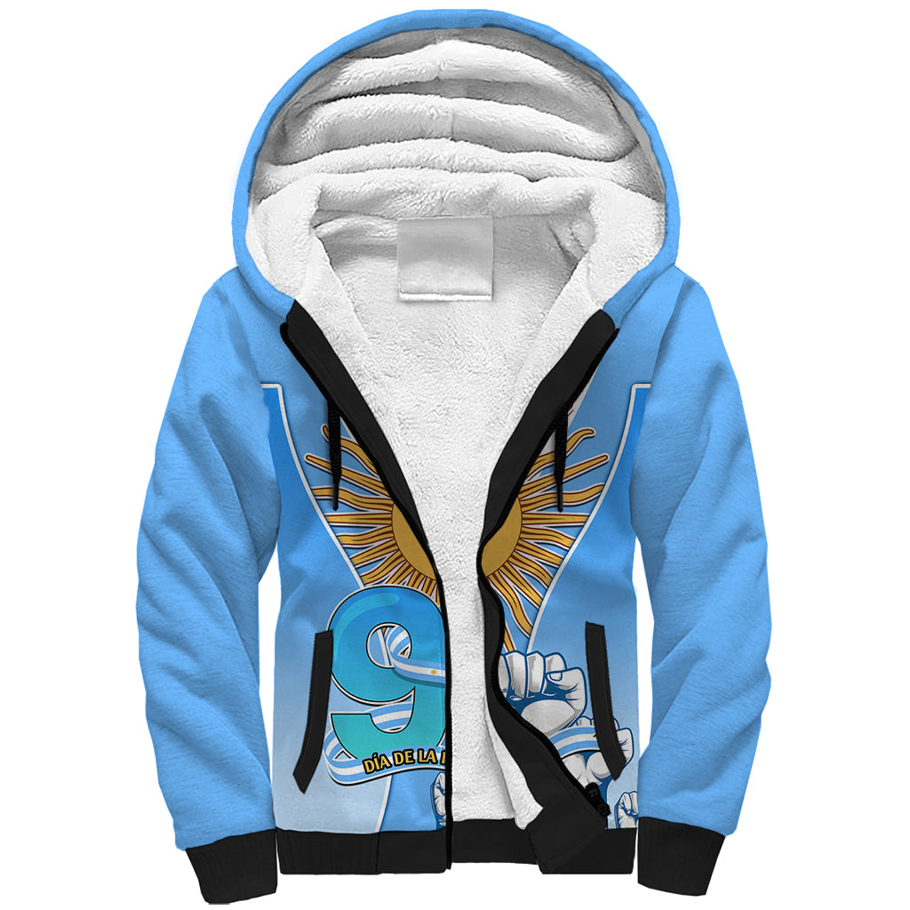 Custom Argentina Sherpa Hoodie Independence Day - Wonder Print Shop